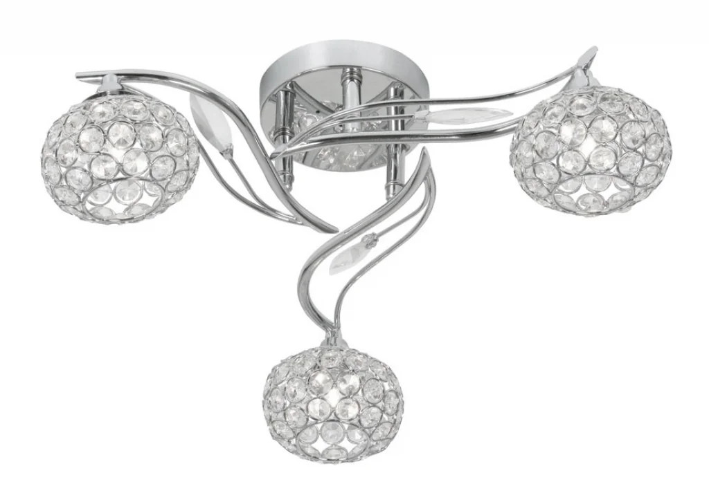 Ceiling Light Silver Esmee 3 Chrome Oaks Lighting 3050/3 CH