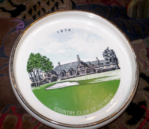 Vintage Country Club of Detroit ashtray 1974  7 inch