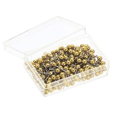 200 Pack Push Pins, Round Head Thumb Tacks Marking Decor Pins Golden