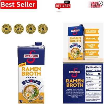 Swanson 32 Oz Spicy Chicken Broth - Infused with Garlic & Ginger for Ramen