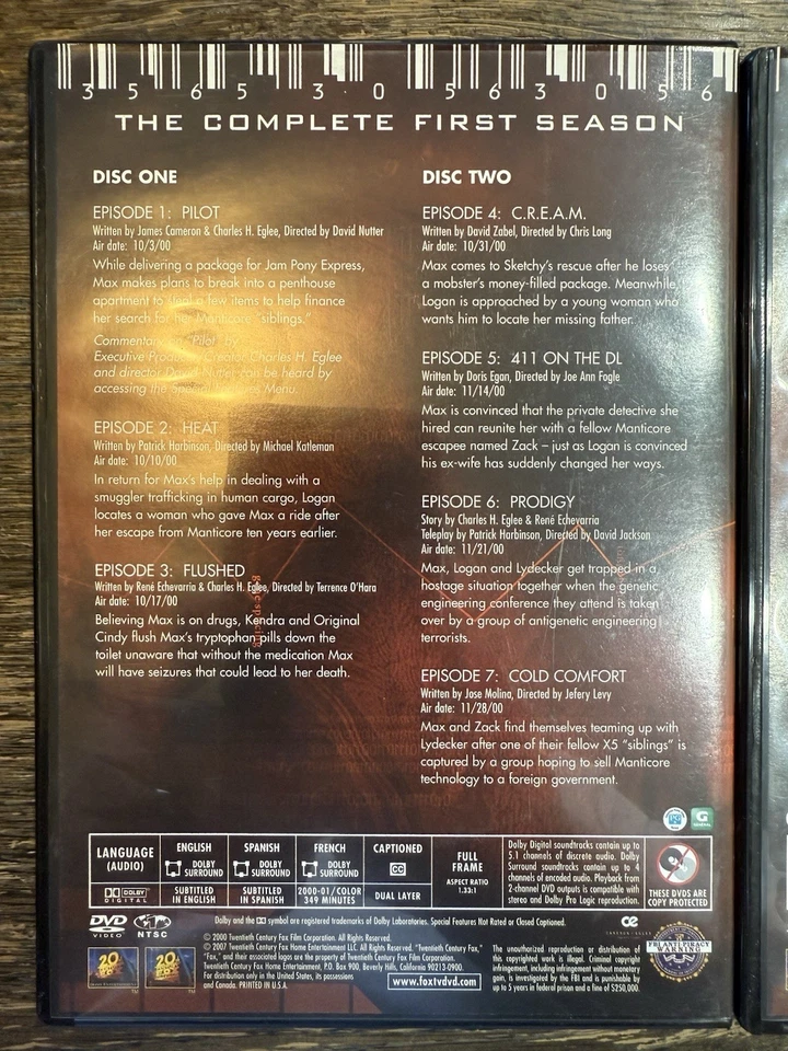 Dark Angel The Complete Series Seasons 1 & 2 DVD Set 12 Discs Jessica Alba HTF! Foto 4 de 4