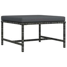 Modular-Fußhocker mit Kissen Grau Poly Rattan