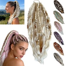 Boho Dreadlock Elastico per Capelli Dread Coda di Cavallo, Estensione con Perline