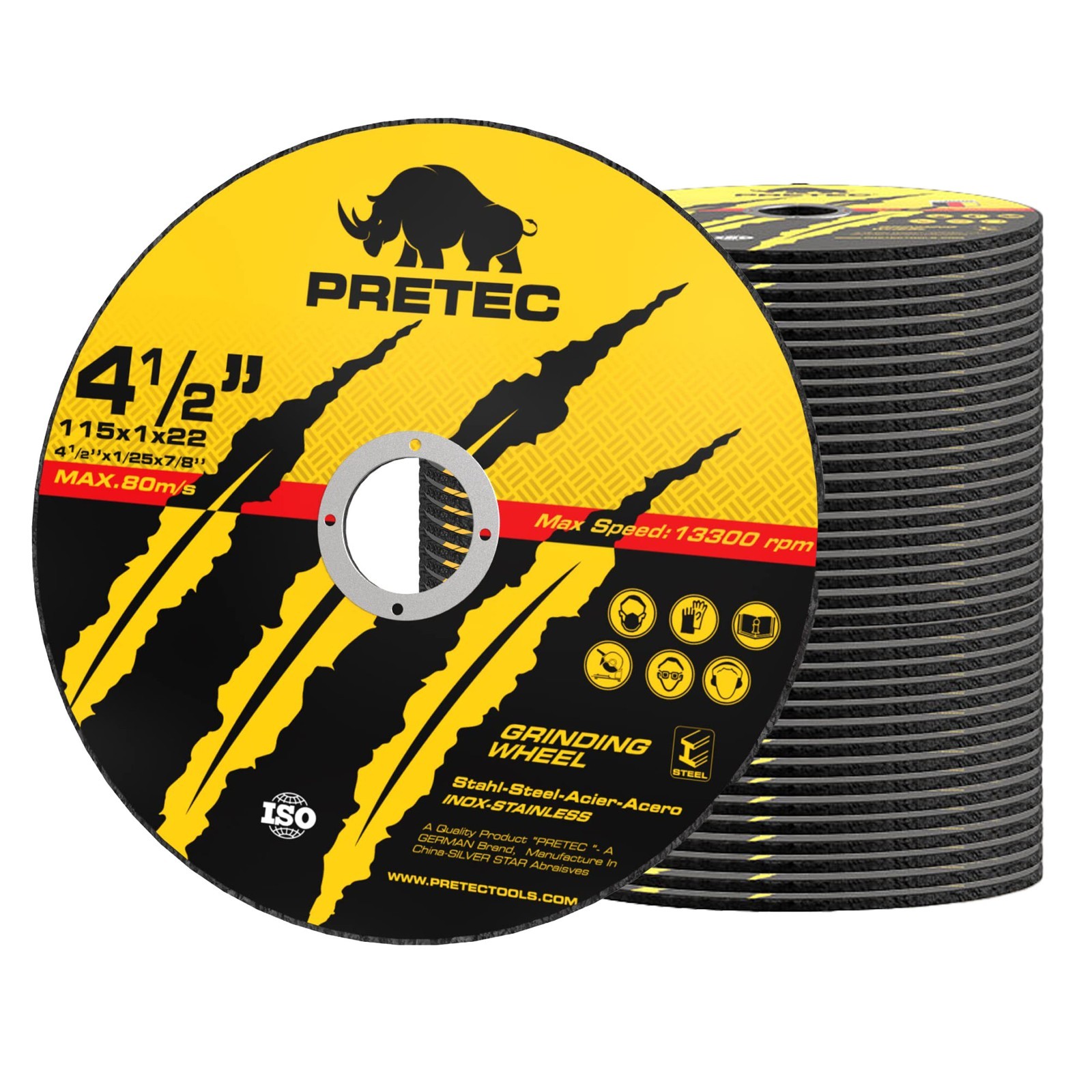 110PCS 3", 4-1/2", 5" Cut Off Wheels–Stainless Steel&Metal Grinder Cutting Discs