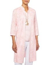MISOOK Womens Heritage Fit Floral Jacquard Open Front Blazer in Pink Clay Small