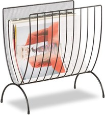 Black Metal Magazine Newspaper Rack Holder Standing Organiser
