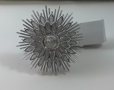 Bath Body Works Wallflowers Silver Tone Jeweled Flower Plug In LIght Up
