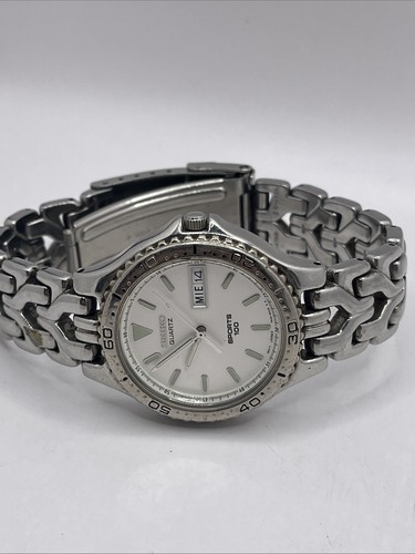 Seiko Sports 100 Men's Watch 7.5" Band 36mm Case 7N43-6B30 10 BAR- New Battery - Picture 4 of 9