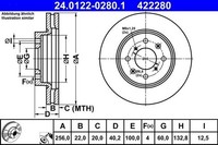2 X Bremsscheibe ATE 24.0122-0280.1 FüR Suzuki Swift IV