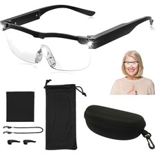 Lupenbrille mit Licht, 5X Vergrößerung, LED, Brillenträger, Lesebrille