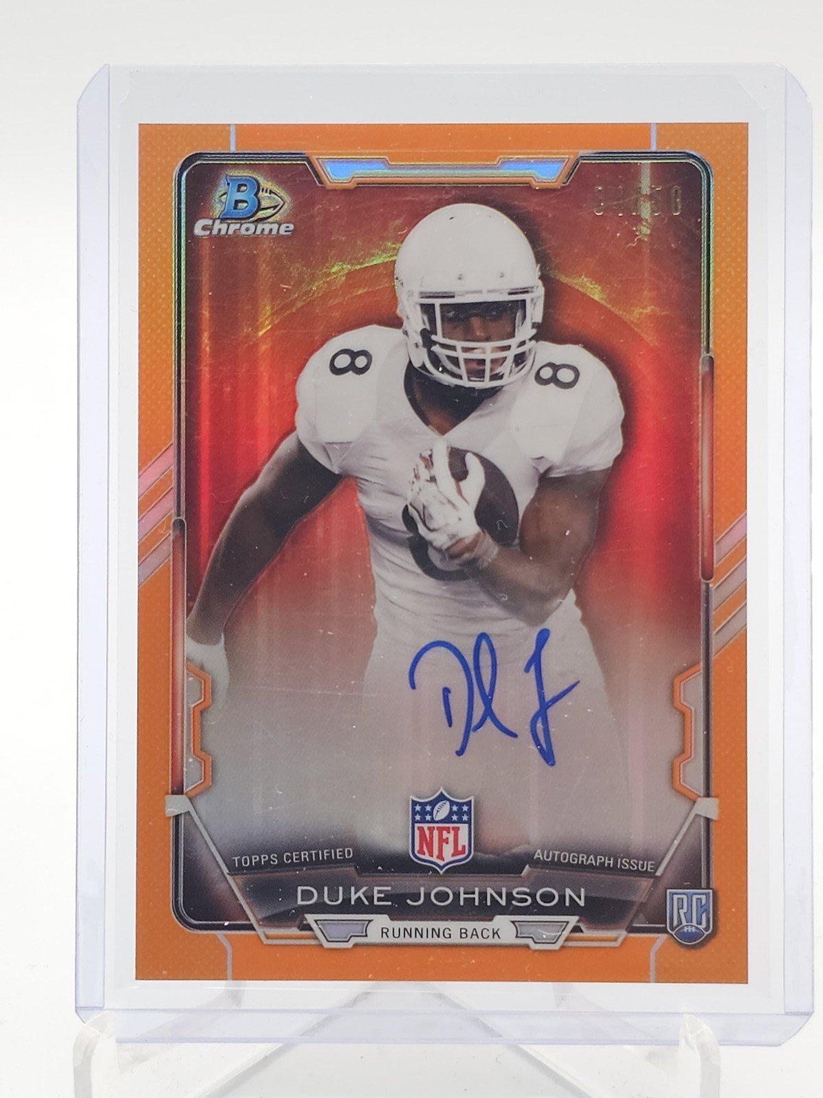 Duke Johnson Bowman Rookie Chrome Refractor Autographs #DJ Orange