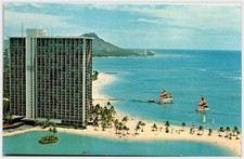 Waikiki Diamond Head Postcard Hilton Hotel Mike Roberts SC15296