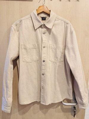 Eagle No 7 Herren Collegejacke beige Gr. M Baumwolle Knopf Umlegekragen