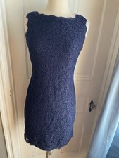 ADRIANNA PAPELL BLACK LACE SHEATH DRESS-SIZE4-LOVELY STYLE-VISCOSE & NYLON!   