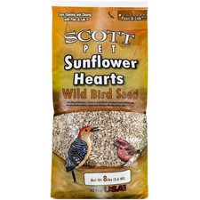 Wild Bird Seed, Sunflower Hearts, 8 lbs Bag, For All Feeder Types, Great Sour...