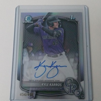 Topps 2025 Bowman Chrome Kyle Karros Rockies 1st Bowman Auto /499 CPA-KK