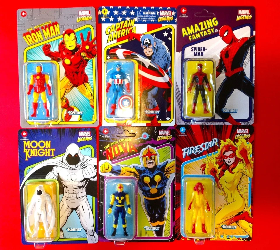 Juego de figuras de acción Marvel Legends Spider-Man Firestar Moon Knight Kenner Hasbro 6 Foto 2 de 4