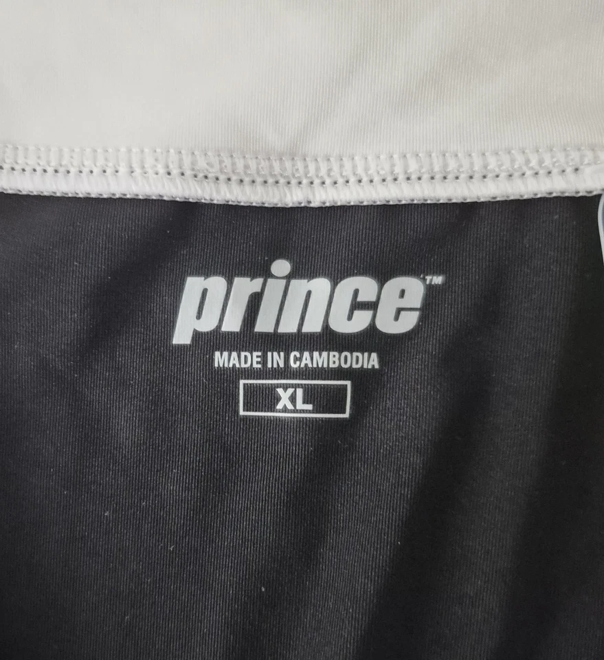 Blusa Prince Tennis Fashion V Tank Feminina XL Preta Branca Absorvente Sem Mangas Nova - Imagem 2 de 4