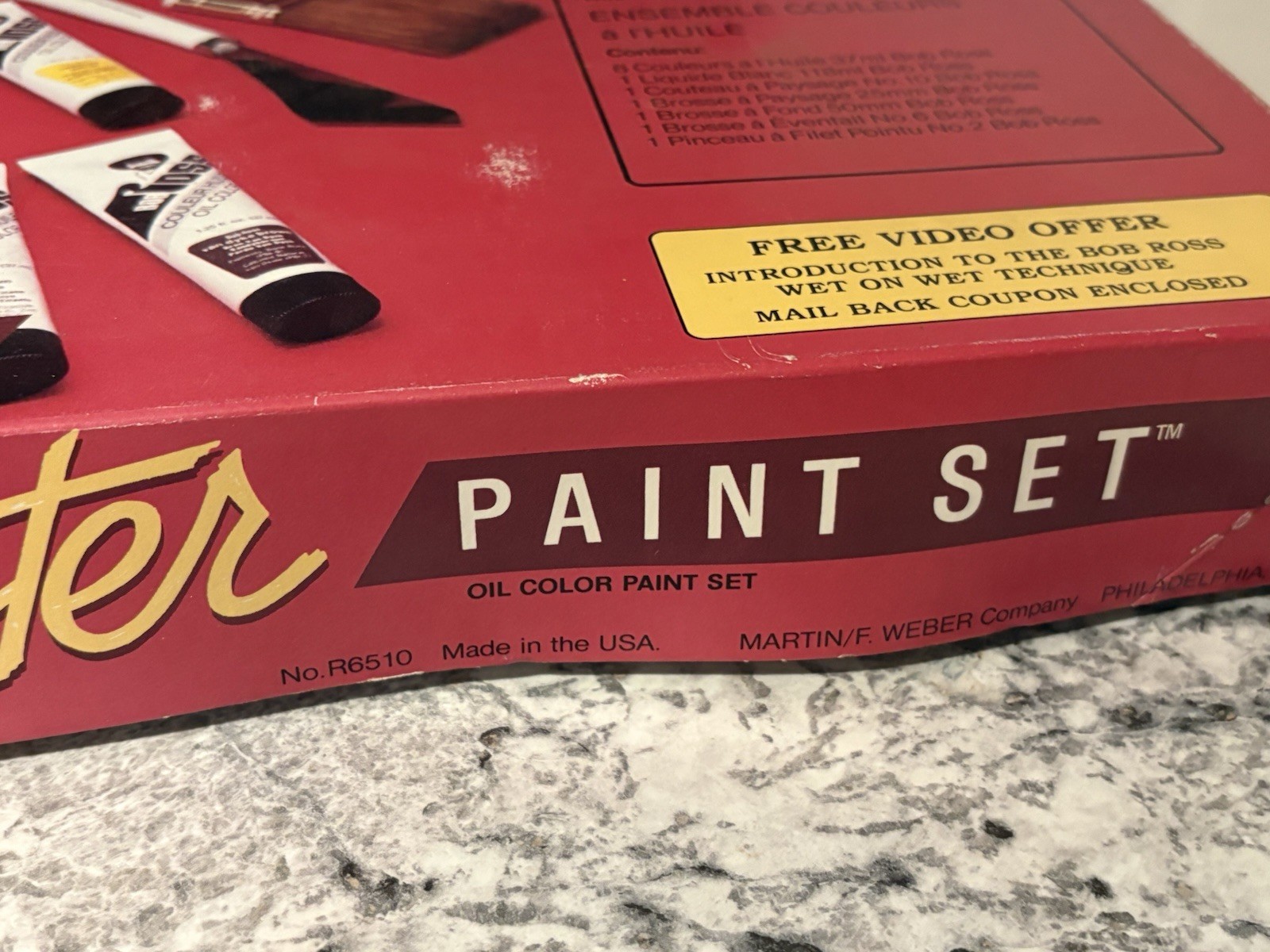 Bob Ross Master Oil Paint Set R6510 Brushes RARE 1990 Oil Colors Landscape Fan