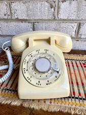 Vtg Cream Rotary Phone  Western Electric Bell System Rotary Phone  Cream Phone