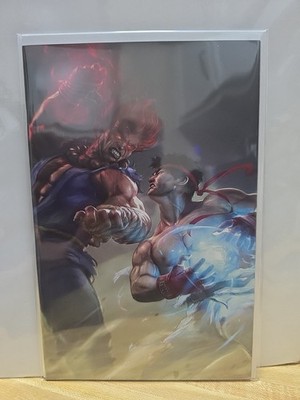STREET FIGHTER MASTERS AKUMA Vs RYU TIAGO DA SILVA VIRGIN LTD 500 COA. NM COND