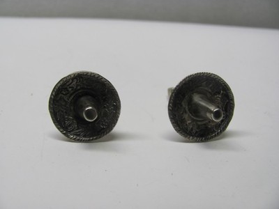 Nice Pair of Men's Sterling Silver Sombrero Cufflinks; Marked