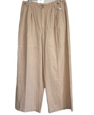 Madewell Woman Double Button High Rise Linen Blend Wide Leg Pants Size: 12