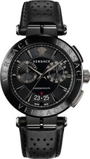 Versace VE1D01420 Aion Chronograph black Leather Men's Watch NEW