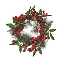 Weihnachtskranz Krist+ Braun Rot GrüN Kunststoff 30 X 10 X 30 Cm