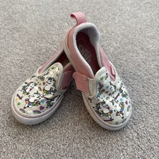 VANS Toddler Classic Slip-On V Shoe Pink Unicorn Size 8