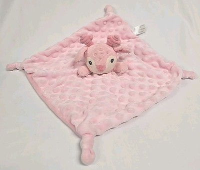 Parent's Choice Walmart Pink Reindeer Lovey Security Blanket Minky Dot Rattle 