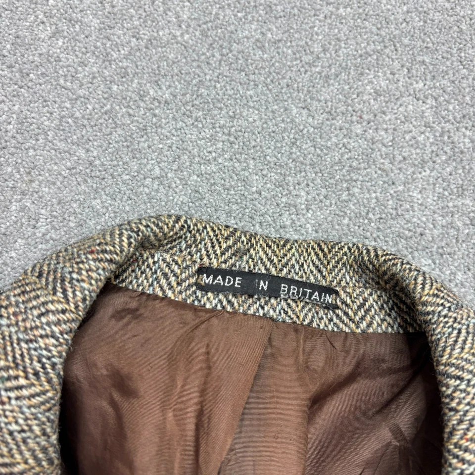 Harris Tweed Jacket Adult 40R Grey Country Hunting Outdoors Weave Blazer Men* - Image 4 of 4