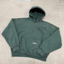 Vintage 90s Green Carhartt Hoodie Size L Boxy Thrashed Faded Y2K Distressed Rare