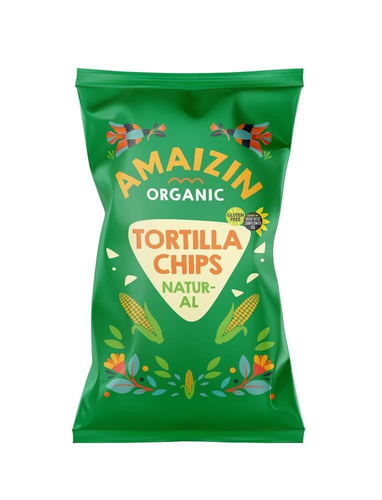 Chips de maíz naturales Amaizin - Valor extra - Orgánico - Bolsa de 250 g - Paquete de 10