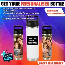 Personalised Custom Water Stainless Steel Bottle Birthday Gifts For Mom, Friend