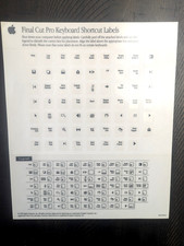 Apple Final Cut Pro Keyboard Shortcut Labels Stickers for Editing Vintage 2 sets