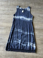 Paris Tempo $104 Boho Tie Dye Denim Gauze Sun Dress Women’s L Festival Italy NEW
