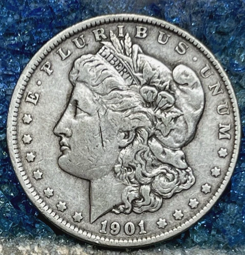 1901-P MORGAN SILVER DOLLAR  XF  $1 SCARCE PHILADELPHIA MINT  SCRATCH