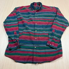 Vintage 90s Structure Aztec Flannel Blanket Shirt Medium Button Up Indian