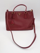 Prada Garnet / Burgundy Saffiano Galleria Sin...