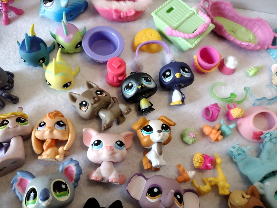 Littlest Pet Shop LPS Lote de 56 Perros Gatos Más Otros Animales Accesorios Hasbro Foto 3 de 4
