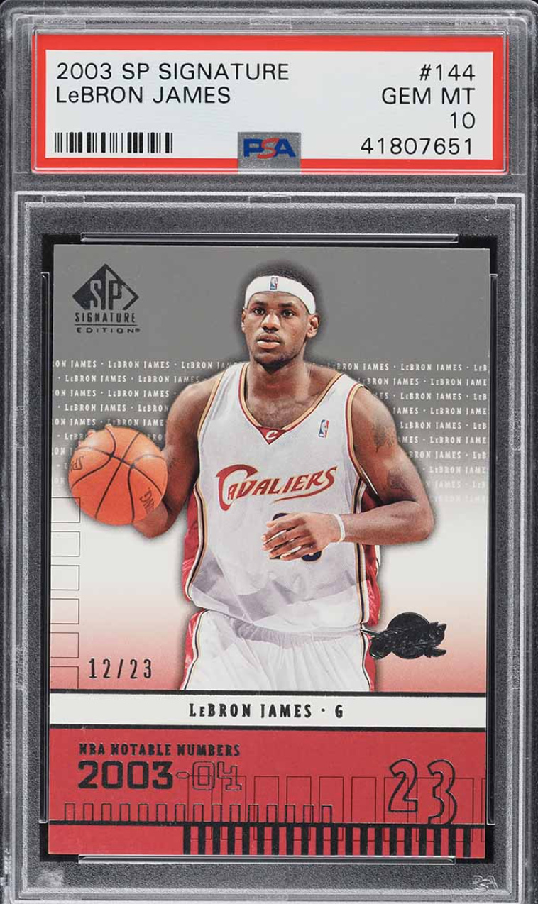 LeBron James Autographed Signed Cleveland Cavaliers 2003 SP Edition ROOKIE /23 #144 PSA 10, Pop 1 of 3 