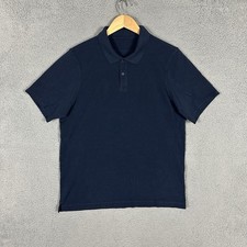 Lululemon Polo Shirt Men's Large L Navy Blue Short Sleeve Collared Pique Golf