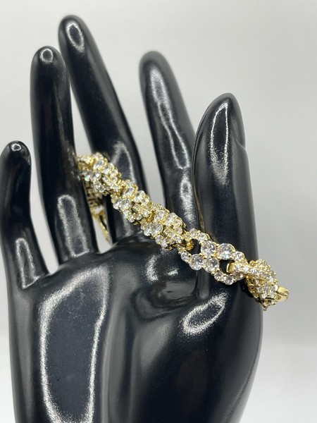 Alternate view of 18k Gold Plated Cubic Infinity Link Bracelet Inches