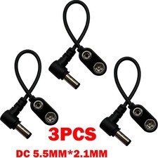 3Pc 9V Battery Clip Connector Cable Negative ...