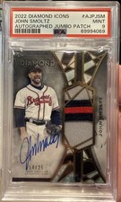 John Smoltz 2022 Diamond Icons Autograph Jumbo Patch /25 PSA 9 MINT!! Braves