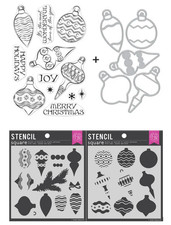Hero Arts Holiday Ornaments Stamp Die 2 Layering Stencils Bundle