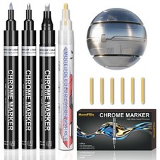 10-in-1 Liquid Chrome Marker - 1 Count Pack of 4 , Silver Paint