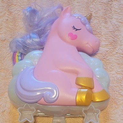 Polly Pocket Unicorn Cloud Compact Carry Case Doll Playset, Pink