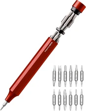 HOTO 24 in 1 Multi Bit Mini Screwdriver Set Magnetic, Manual Cinnabar Red 